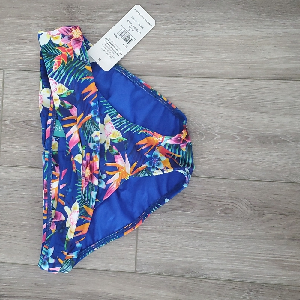 Sunsets California tropical floral bikini bottoms size small